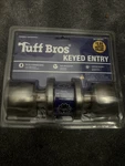 Tuff Bros Keyed Entry Door Lock, Satin Nickel Ball Knob. Fixed Price $5.00.