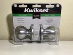 = Kwikset Hall & Closet Doorknob 92001-279 200T260CPBBPKG. Fixed Price $11.00.