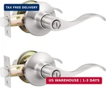 Gobekor 2 Pack Privacy Door Levers Brushed Nickel Handles Interior With Loc. Fixed Price $39.86.