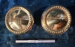 Two (2) Baldwin Estate 5064 Knobs Lacquered Polished Brass With Spindle Mint!. Fixed Price $39.00.