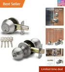 BKDB141SS Ball Door Knob Keyed Alike With Deadbolt Combination, Satin Stainless. Fixed Price $38.73.