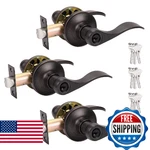 Probrico Keyed Alike Bronze Door Handle, Oil Rubbed Wave Style Entry. Fixed Price $77.75.