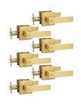 6 Pack Heavy Duty Gold Square Privacy Interior Door Levers, Satin Brass Finis.... Fixed Price $137.40.