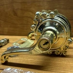 Set Of 2 Schlage Flair F51A 605 Keyed Entry Lever Brass Door Handle Lock. Fixed Price $54.95.