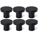 6 Pack Matte Black Cabinet And Drawer Knobs Round Pulls For Dressers Closets .... Fixed Price $15.89.