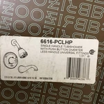 Brizo Tub Shower Valve Single Handle 6616-PCLHP Push Button Diverter Chrome. Fixed Price $180.00.