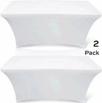 6-FEET Rectangle Stretchable Cover, White, 2 Pack. Fixed Price $22.36.