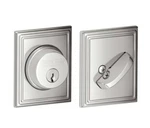 Schlage B60N Single Cylinder Deadbolt With Decorative Addison Rose. Chrome. Fixed Price $35.00.