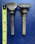 2) Two Vtg Antique Closet Door Knob Thumb Turn Handle Spindle Threaded Stem. Fixed Price $12.00.