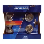 Schlage Security Set Keyed Entry Georgian Knob W/deadbolt FB50 V 619 Nickel. Fixed Price $35.00.