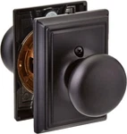 Schlage Plymouth Passage Door Knob Set With Decorative Addison Trim F10. Fixed Price $18.99.