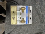 Sealed Defiant Interior Mortise Lock Set Satin Brass Finish Knobs With Keys.. Fixed Price $25.00.