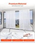Sheer Curtains, 84 Inches Long, 2 Panels Set White Yard. Fixed Price $14.42.
