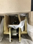 Schlage F10LAT608CEN Latitude Passage Door Lever Set - Satin Brass With Century. Fixed Price $40.40.