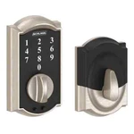 Schlage Camelot Satin Nickel Electronic Deadbolt Lighted Keypad Touchscree. Fixed Price $138.99.