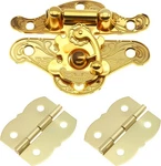 Fdxgyh 1 Pcs Antique Hasp Latch And 2 Butterfly-shape Hinges Decorative Lock. Fixed Price $8.35.