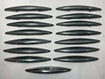 15 Vintage Mid-century Modern Nickle Pewter Finish Dresser Drawer Pulls. Fixed Price $60.00.