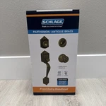 Schlage Parthenon Antique Single Cylinder Door Handle Set With Georgian Knob. Fixed Price $125.99.