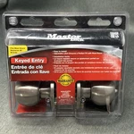 2014 Nos Master Lock Keyed Entry Door Knob Set Satin Nickel W/ Keys New Sealed. Fixed Price $18.00.