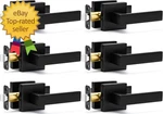 6 Pack Passage Door Handles Matte Black Knobs, Interior Square. Fixed Price $101.12.