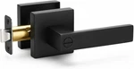 Black Door Lever With Lock For Bedroom Bathroom, Square Modern Design Privacy. Fixed Price $35.99.