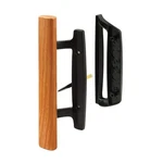 Mortise Style Reversible Sliding Patio Door Handle Set With Oak Wood Interior.... Fixed Price $36.97.