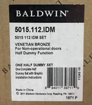 Baldwin 5015.112.IDM One Half Dummy Door Knob Set - Venetian Bronze. Fixed Price $94.99.