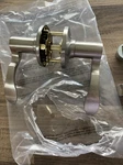 Amazon Basic Safe-lock Layton Privacy Lever Door Knob Satin Nickel /o. Fixed Price $25.77.