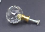 Set Of 4 Amerock Bp 731 Cs Faceted Glass And Brass Pulls. Fixed Price $21.95.