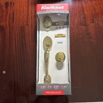 Kwikset Chelsea Front Entry Door Handleset Lock Polished Brass W/ Round Lever. Fixed Price $129.99.