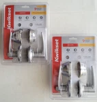 Lot 2 Kwikset Satin Chrome Delta Keyed Entry Lever Door Lock Deadbolt Combo Pack. Fixed Price $75.99.