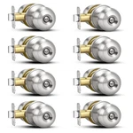 Plustool 8 Pack Brushed Nickel Door Knobs,privacy With Lock, Interior. Fixed Price $69.99.