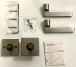 Baldwin Lever Contemporary Square Rose Full Dummy Satin Nickel FD.SQU.R.CSR.150. Fixed Price $99.99.