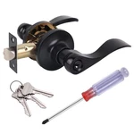 Matte Black Keyed Entry Door Handle, Wave Style Lever Lock With 3 Keys, .... Fixed Price $32.68.