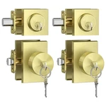 Calzibeno Exterior Door Knob And Deadbolt Set, 2 Pack Gold Front Lock Se.... Fixed Price $138.04.