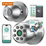 Hei Liang Polished Silver Biometric Fingerprint Door Knob. Fixed Price $76.99.