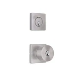 Home Decorators Ridgeway Satin Nickel Door Knob Combo Pack W/ Square Rose. Fixed Price $39.95.