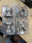 Kwikset Pismo Round Rose Satin Nickel Knob Door Combo Pack Featuring Smartkey. Fixed Price $55.00.