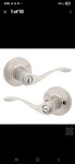 Kwikset Balboa Satin Nickel Keyed Entry Door Handle Featuring Smartkey Security. Fixed Price $11.88.