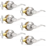 Probrico Satin Nickel Passage Door Levers, Wave Style 6 Pack,. Fixed Price $99.99.