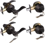 Oil Rubbed Bronze Keyed-alike Door Levers And Double Cylinder Deadbolts Combinat. Fixed Price $109.99.