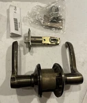 Schlage F10 609 Flair Door Lever Hall & Closet Passage Lock Antique Brass. Fixed Price $22.95.