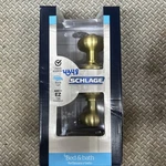 Schlage Georgian Privacy Knob Satin Brass F40VGEO608. Fixed Price $17.99.