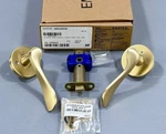 Emtek Luzern Privacy Door Lever Set, Right Hand Satin Brass - 520LUUS4. Fixed Price $96.72.