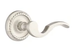 New Emtek Cortina Pair Dummy Levers Rope Rosette Satin Nickel QTY=2; Box. Fixed Price $75.00.