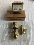 (2) Kwikset 92001-554 200P-3-6AL-RCS-V1 Polo Passage Door Knob Polished Brass. Fixed Price $19.95.