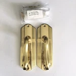 Nostalgic Warehouse Polished Brass Deco Plate Passage Lever Set 765561. Fixed Price $244.95.
