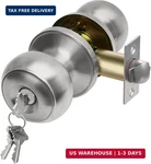 Keyed Entry Door Knob Set Solid Stainless Steel Round Ball Handle For Interior. Fixed Price $13.59.