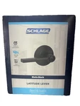 Schlage Latitude Matte Black Privacy Bed/bath Door Handle F40 622. Fixed Price $30.00.