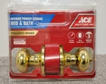 New Ace Colonial Knob- Bed & Bath Interior Privacy Locking Polished Brass.. Fixed Price $15.99.
